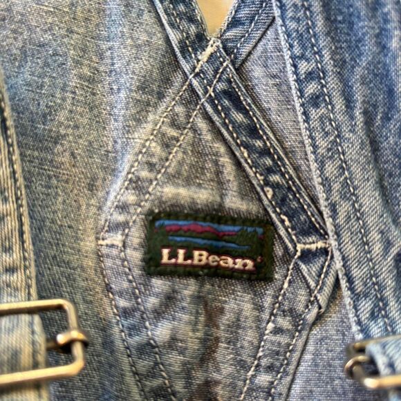 L.L. Bean Vintage Kid's Denim Bib Overalls Size M - Picture 3 of 7